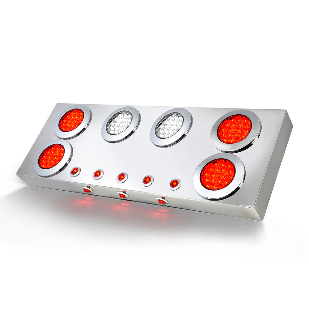 Stainless Steel Center Panel with 4" LEDs and Under Glow Lights