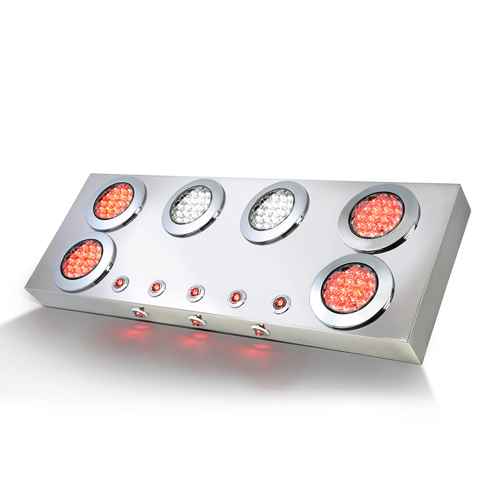 Stainless Steel Center Panel with 4" LEDs and Under Glow Lights