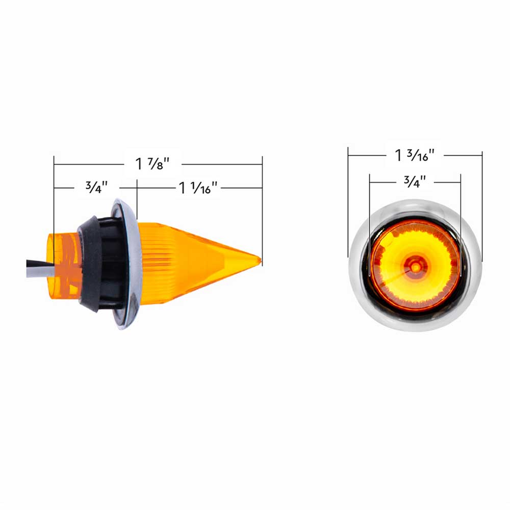 3/4" Mini Spike 4 LED with Stainless Steel Bezel