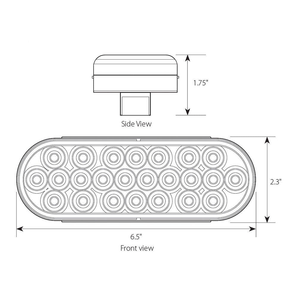 6" 24 LED Oval Pearl Light with Grommet Kit