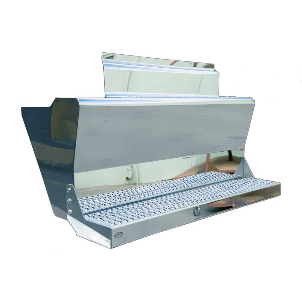 Peterbilt Stainless Steel 41" DPF Replacement Box with Box Step and Pipe Cutout