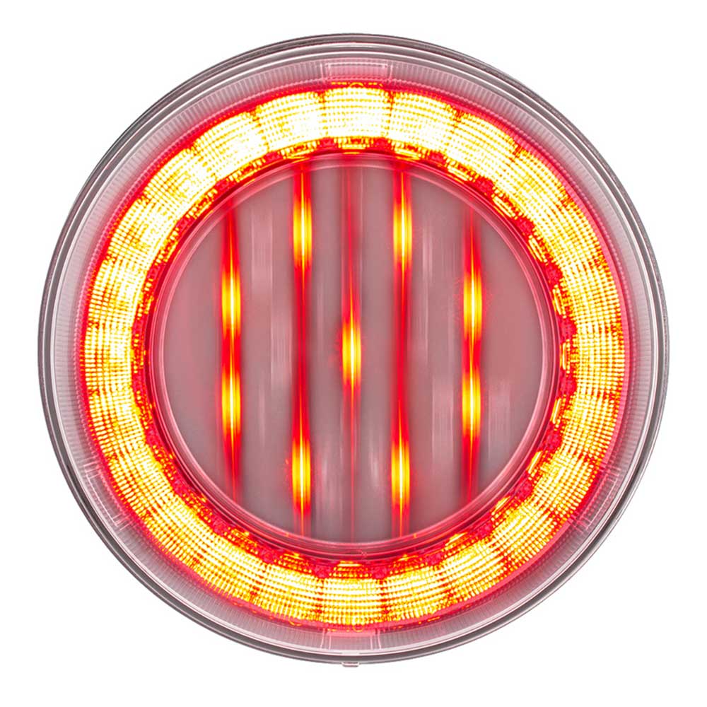 4" Round 33 Red LED Lumos X-Series Stop, Turn and Tail Light with Clear Lens