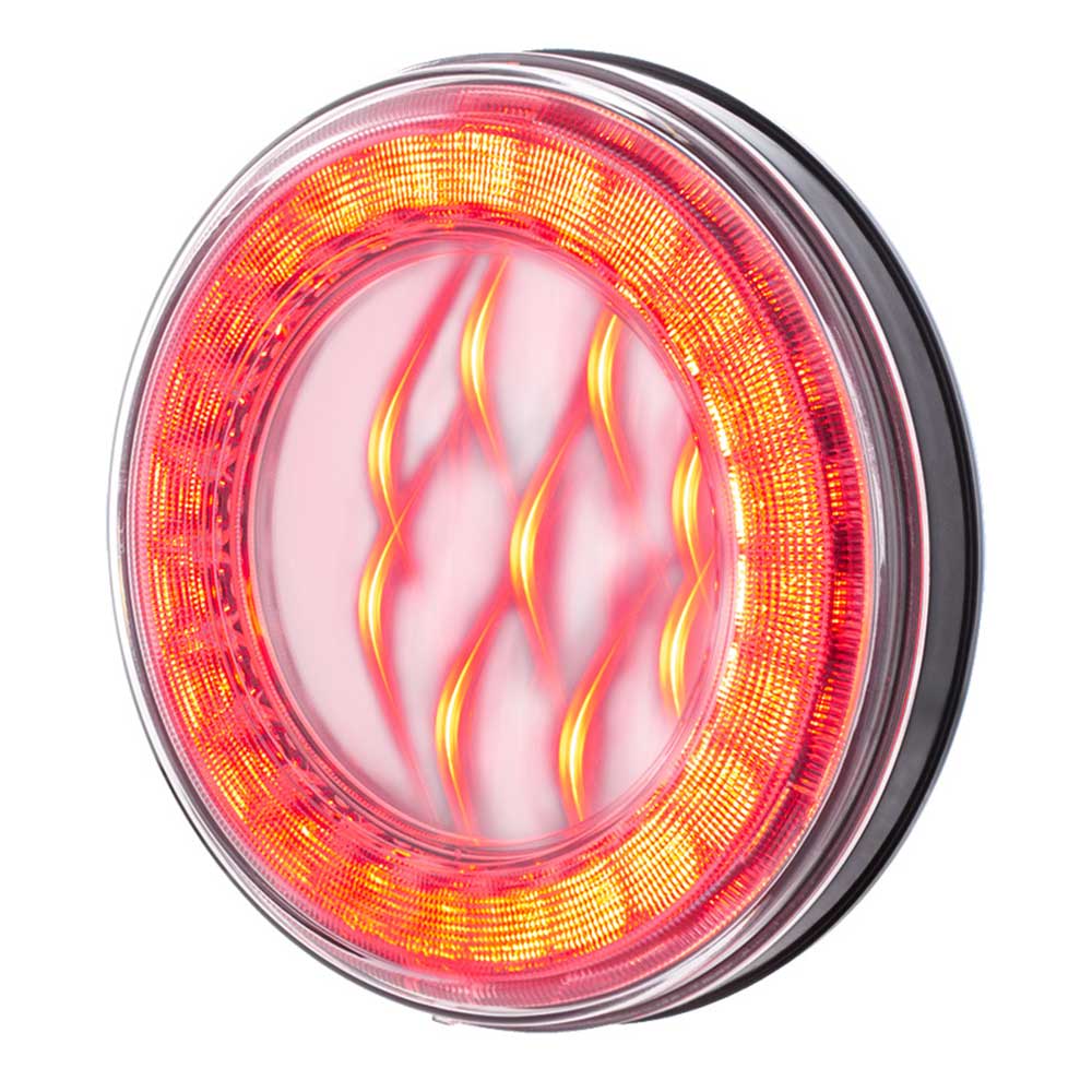4" Round 33 Red LED Lumos X-Series Stop, Turn and Tail Light with Clear Lens