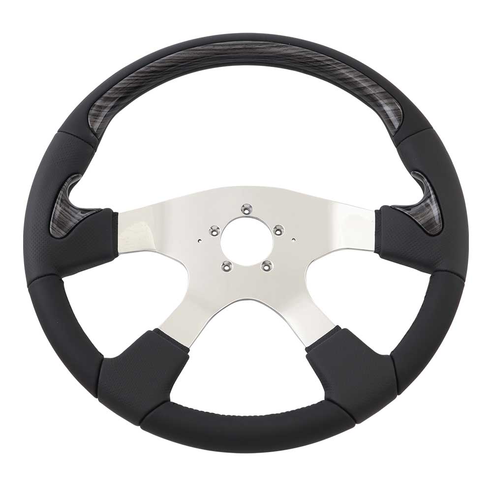 18" Traveler Black Wood 4-Spoke Steering Wheel