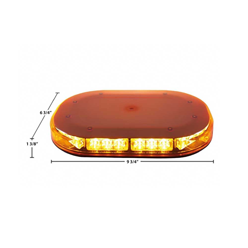 9-3/4" 30 Amber LED with Clear Lens Micro Warning Light Bar Magnet Mount