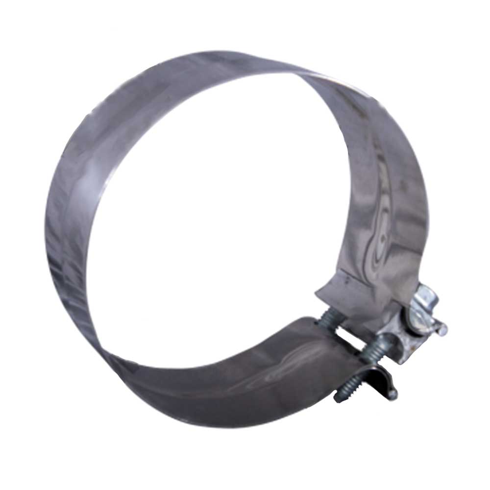 6"D x 3"W Polished Stainless Steel Exhaust Clamp