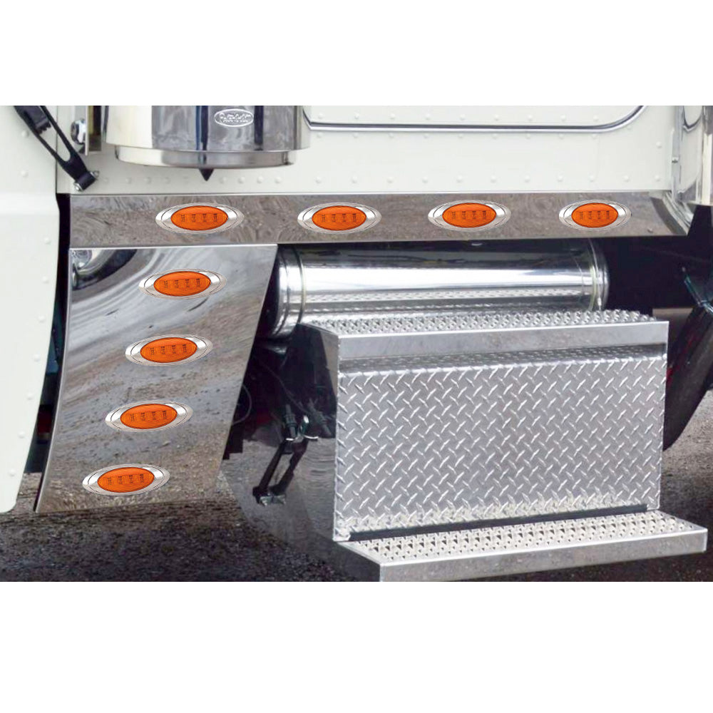 Peterbilt 389 Extended Hood 4" Cab and Cowl Panel LED Lights 2018+