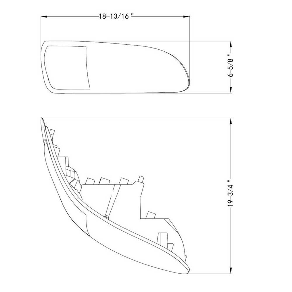 Peterbilt 382, 384, 386, 387 Chrome LED Headlight with RGB Position Light Bar