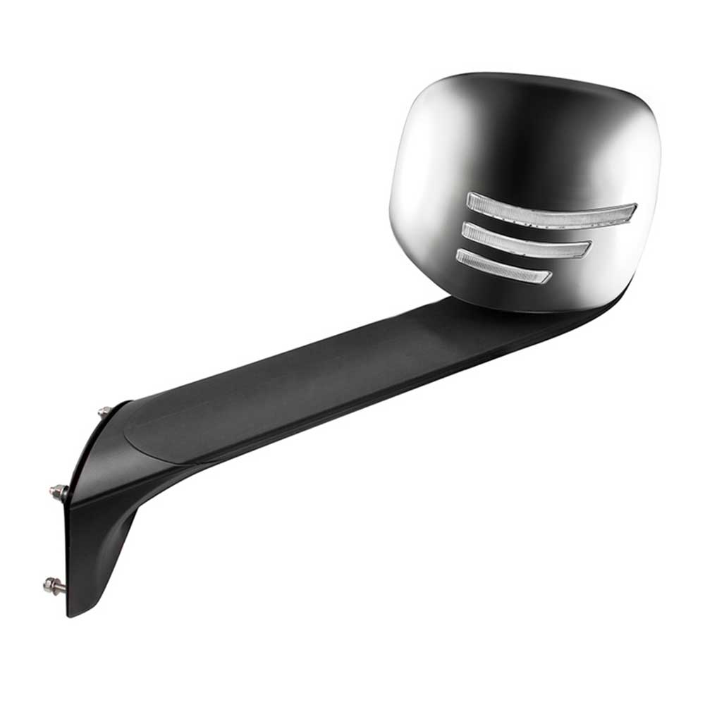 Freightliner Cascadia Chrome Heated Mirror with Sequential LED Turn Signal