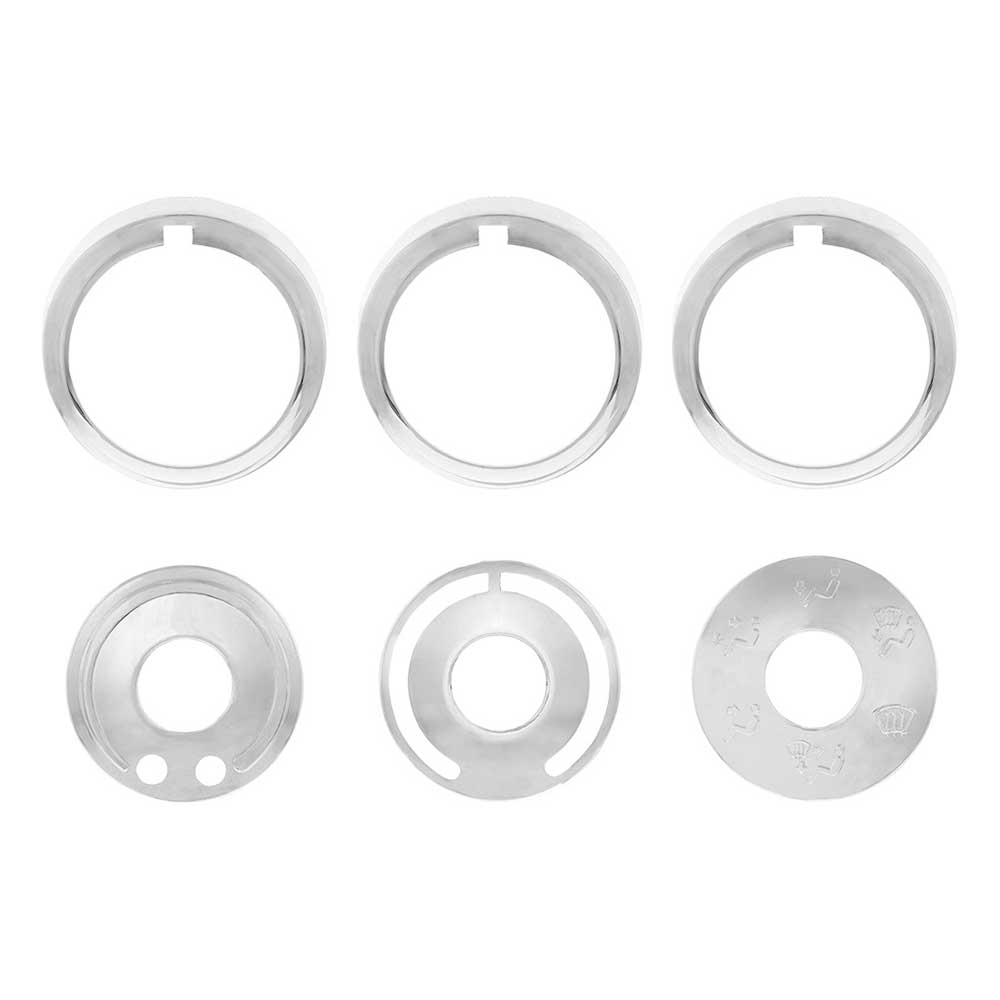 Freightliner Cascadia 2018+ Chrome A/C Control 6-Piece Dial Covers