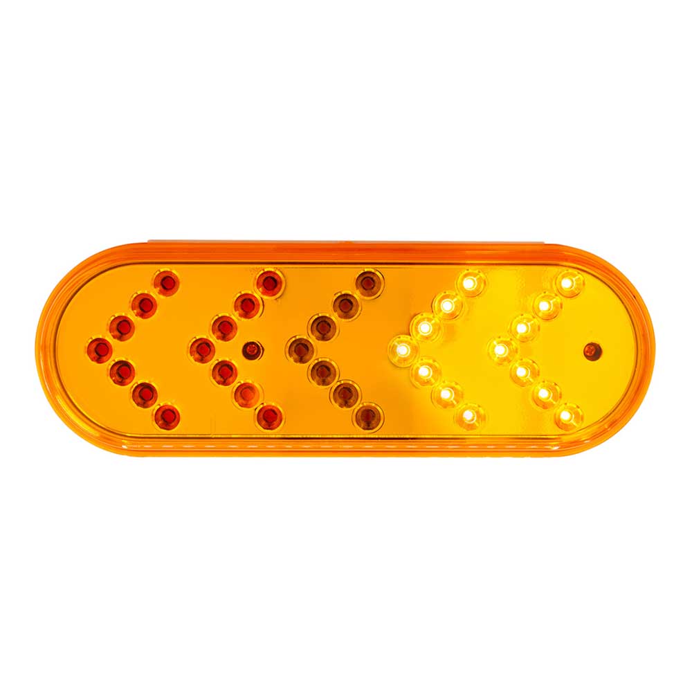 6" Amber 35 LED Reflector Oval Sequential Turn Signal Light
