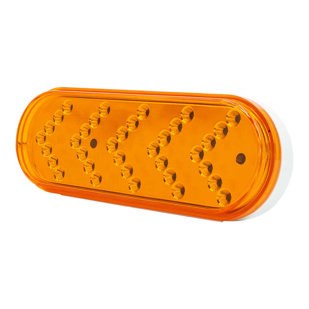 6" Amber 35 LED Reflector Oval Sequential Turn Signal Light