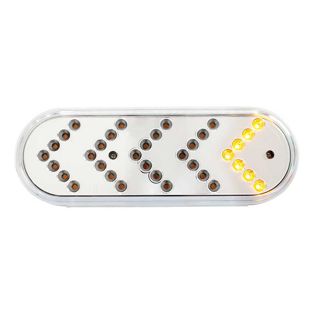 6" Amber 35 LED Reflector Oval Sequential Turn Signal Light