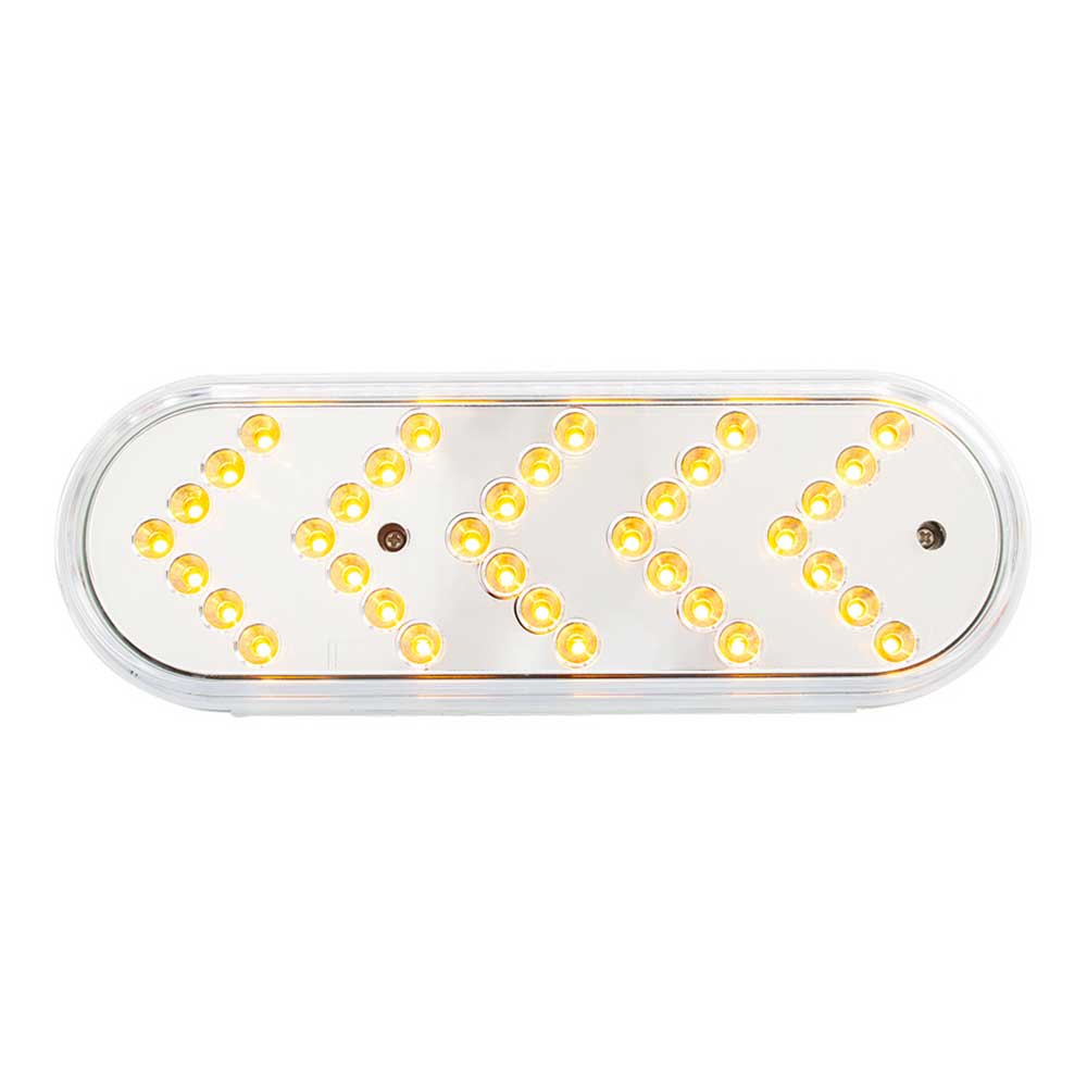6" Amber 35 LED Reflector Oval Sequential Turn Signal Light