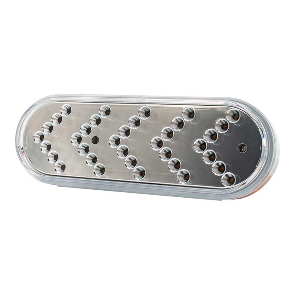 6" Amber 35 LED Reflector Oval Sequential Turn Signal Light