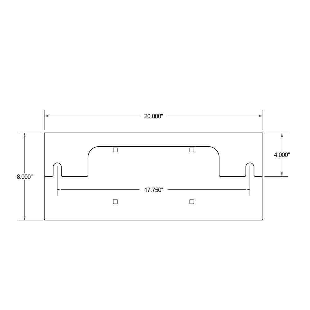 Peterbilt 389, 388 430 Stainless Steel License Plate Holder
