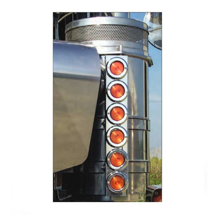 Kenworth 15" Front Air Cleaner Light Bars with 2" Lights and Bezels