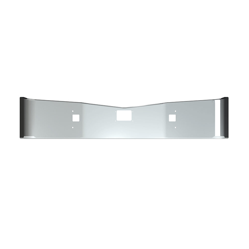 Peterbilt 579 2021+ Setback Axle 16.5" Chrome Bumper with Tow and Radar Holes