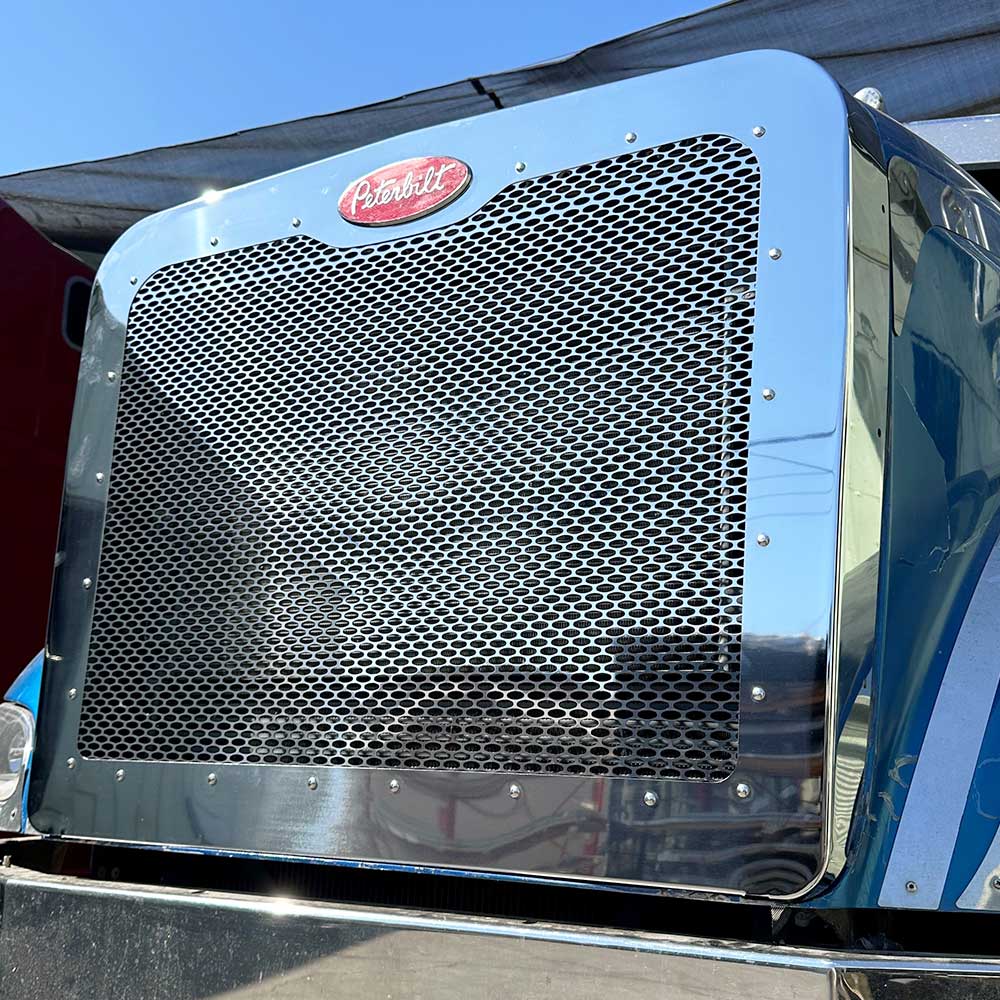 Peterbilt 386 Stainless Steel Grill Surround and Mesh Kit