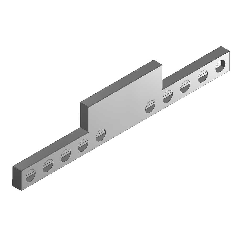 Reverse One-Piece 96" Stainless Steel T-Bar with Ten 4" Light Cutouts