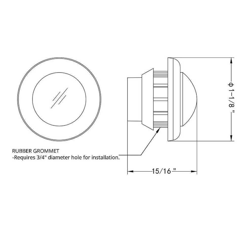 3/4" Double Fury 2 LED Mini Marker Light with Clear Lens