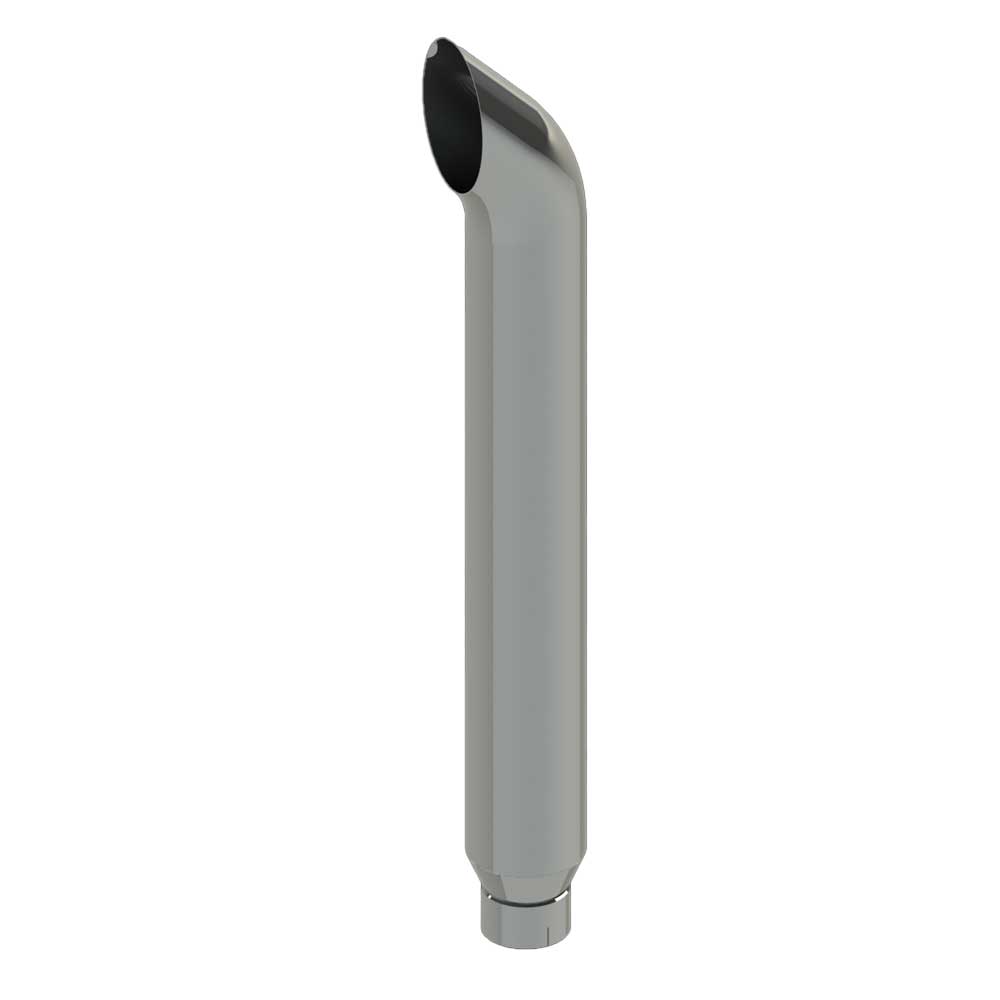 8"-5"D x 64"L West Coast Curve Top Chrome One-Piece Stack with Expanded End