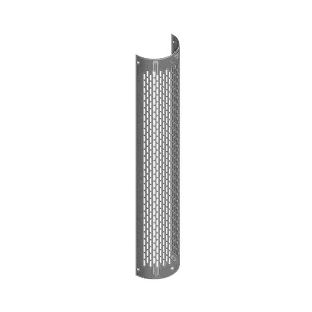8" x 48" Stainless Steel Exhaust Heat Shield with Vertical Cutouts, Two Clamps