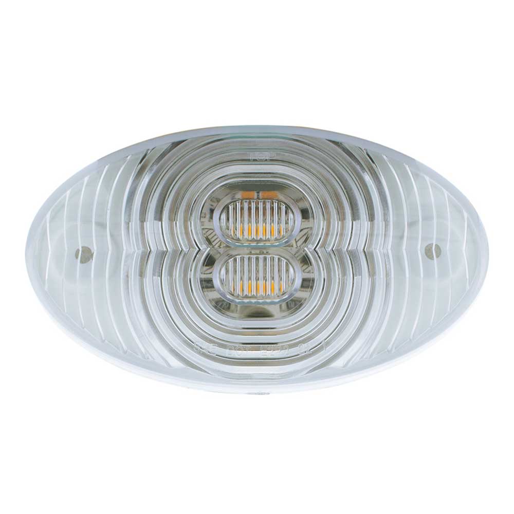 Freightliner M2 Amber 4 LED Fender Turn Signal Light with Clear Lens