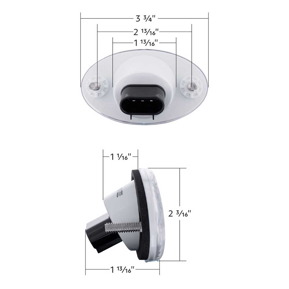 Freightliner M2 Amber 4 LED Fender Turn Signal Light with Clear Lens