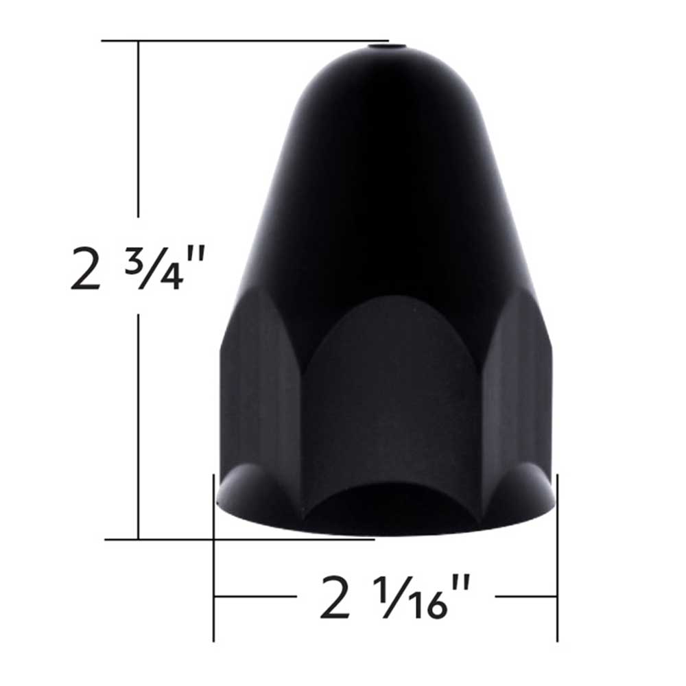1-1/2" x 2-3/4" Matte Black Nut Covers - Push On 20PK