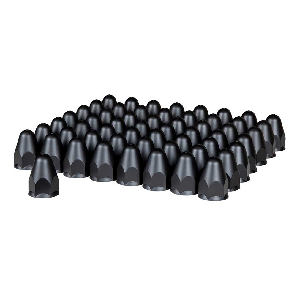 1-1/2" x 2-3/4" Matte Black Plastic Bullet Nut Cover - Push On 60PK