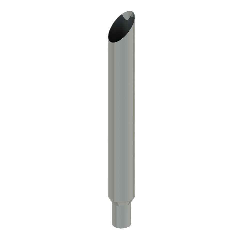7"-5"D x 60"L Mitered Chrome One-Piece Stack with Extended Tapered End