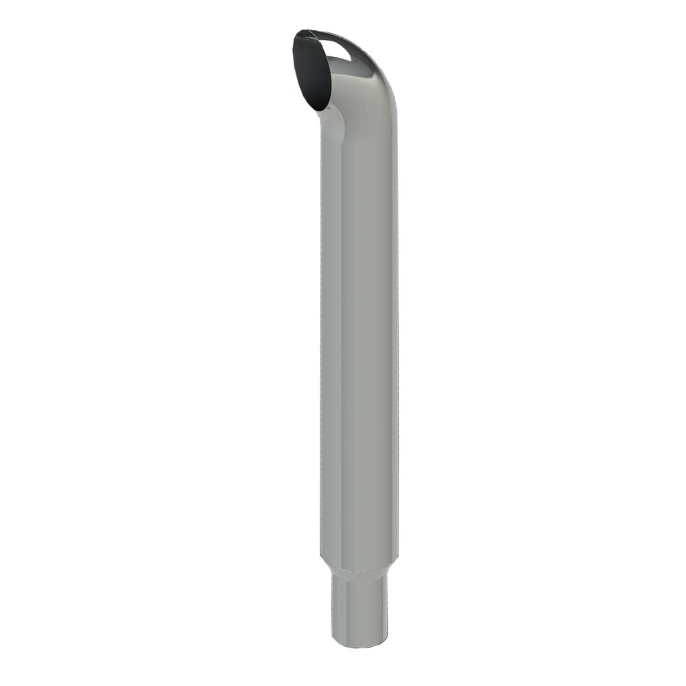 6"-5"D x 54"L Curved Chrome One-Piece Stack with Extended Tapered End