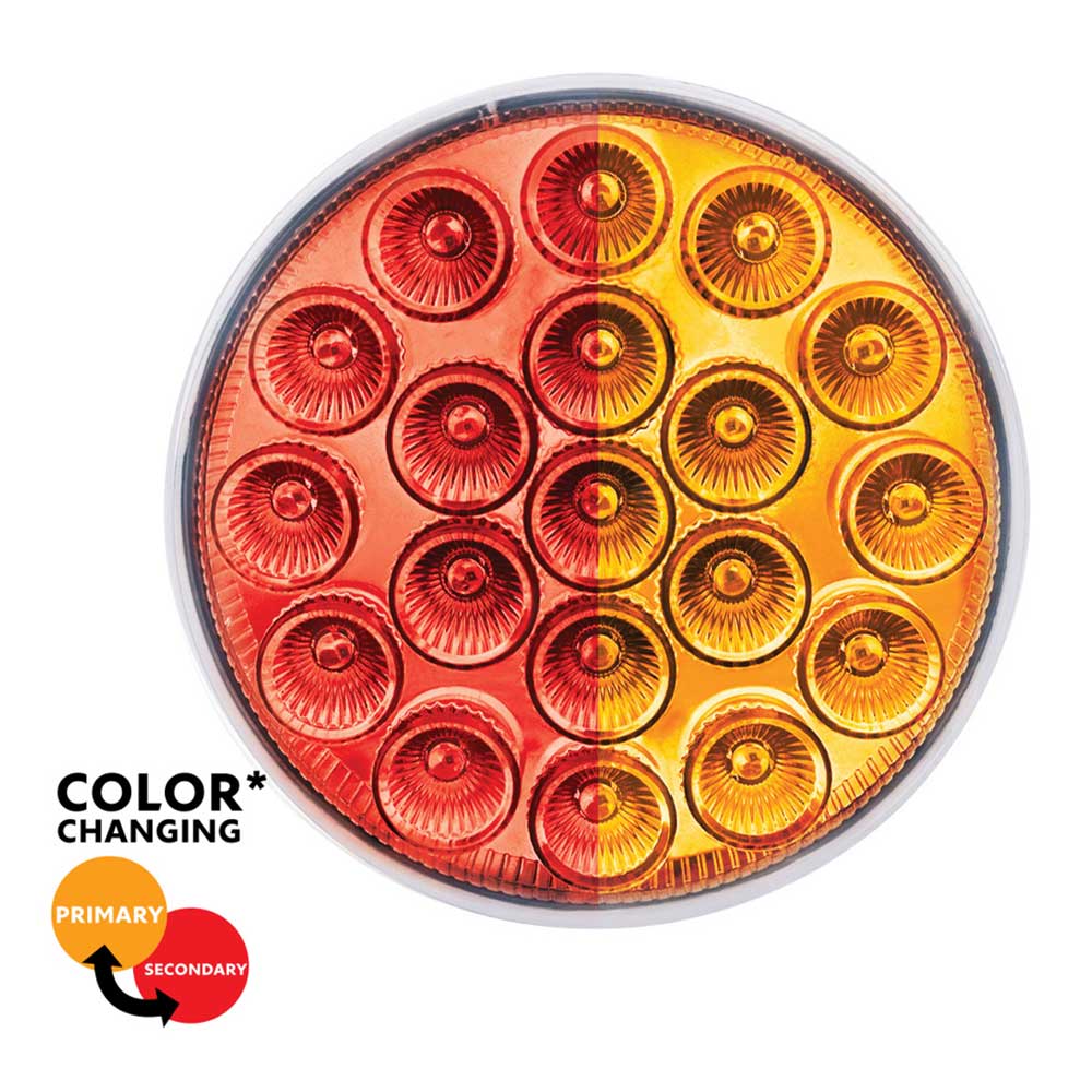 4" Double Fury Red, Amber 19 LED Stop, Turn, Tail Light with Clear Lens