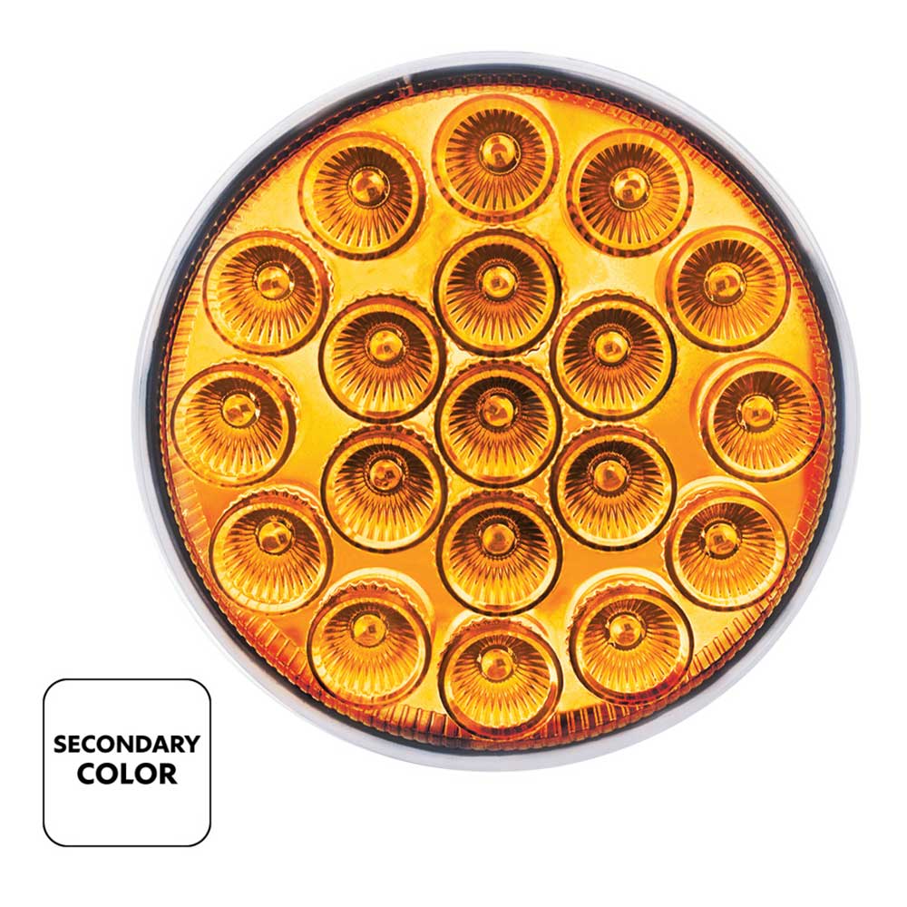 4" Double Fury Red, Amber 19 LED Stop, Turn, Tail Light with Clear Lens