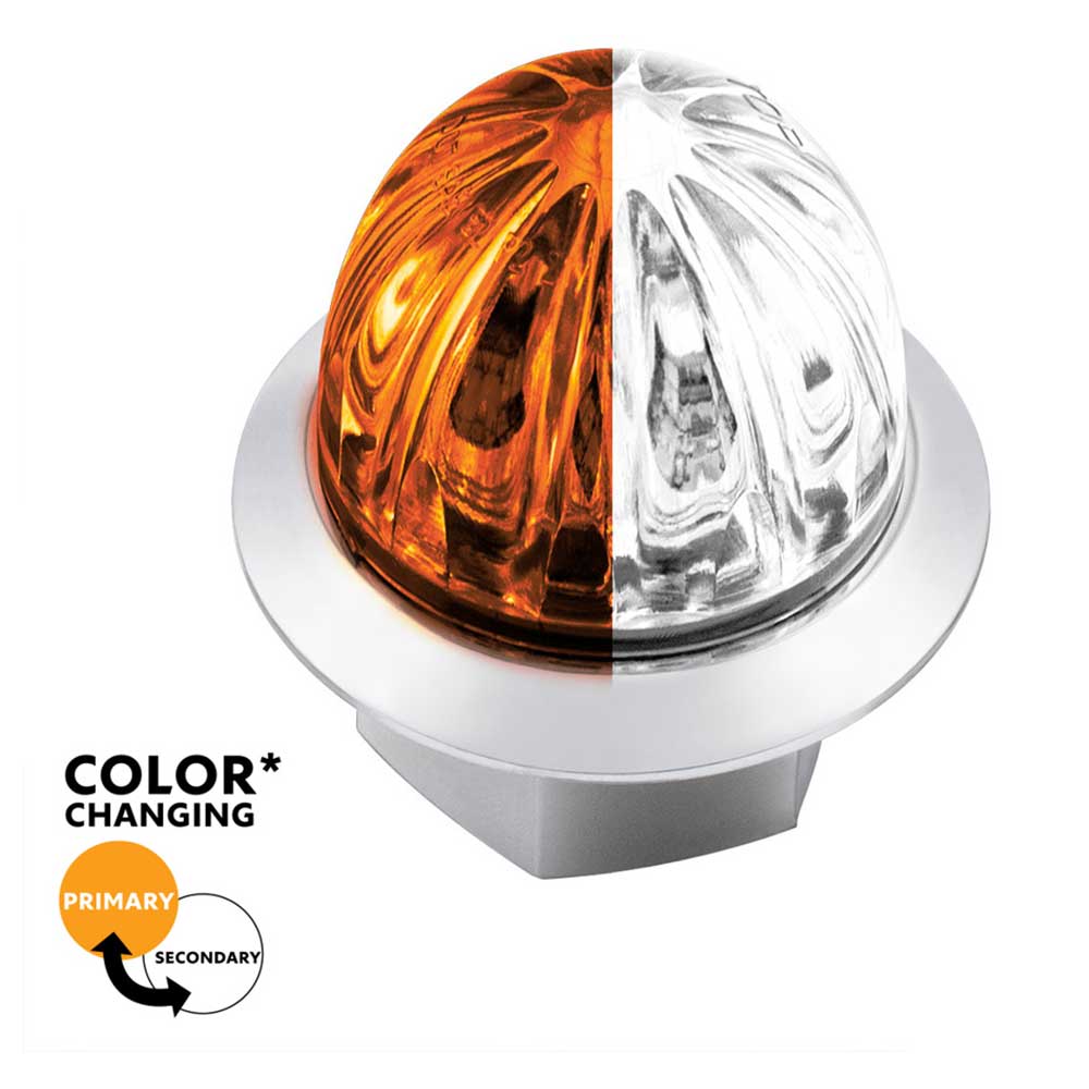 Double Fury Mini Watermelon Amber, White 2 LED Light with Clear Lens