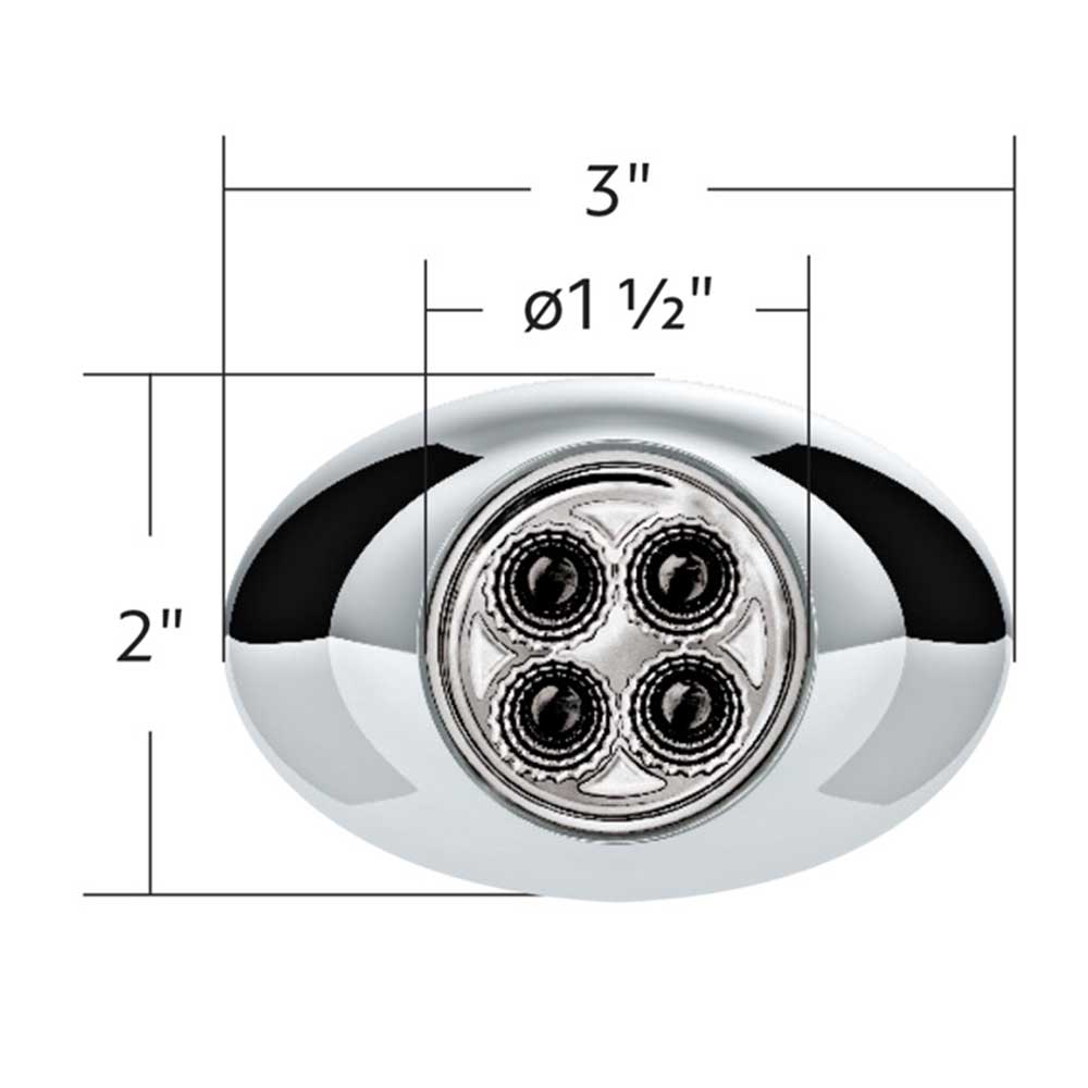 3" Double Fury 4 LED Oval Marker Light