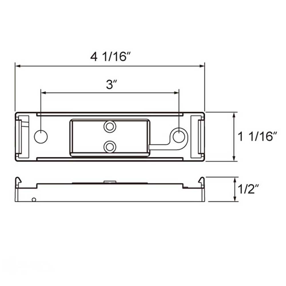 4" Chrome Mounting Bracket for Rectangular Mount Light