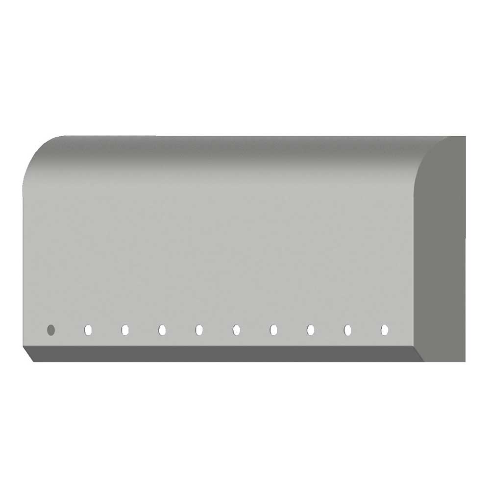 Peterbilt 386, 389 Paintable Aluminum Sleeper Shock Cover with Ten 3/4" Hole Cutouts