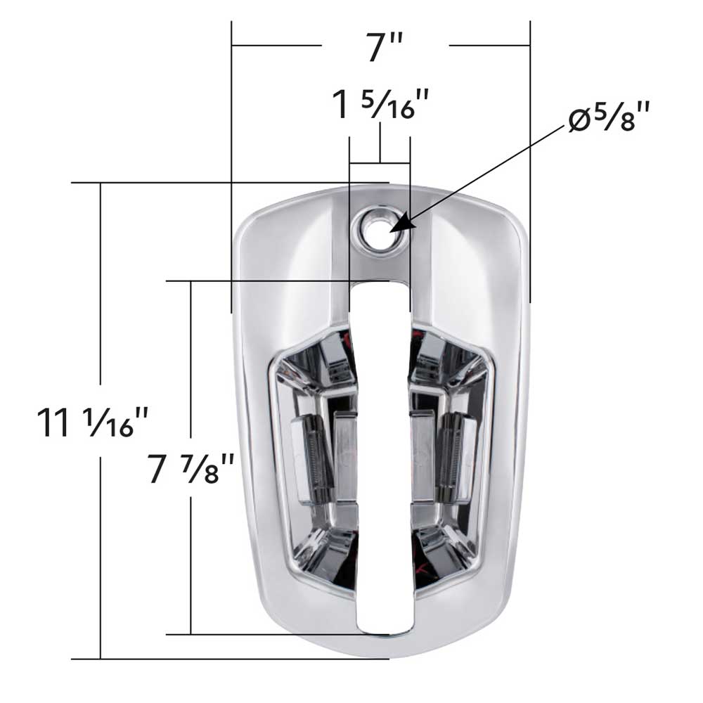 Freightliner Cascadia 2018+ Chrome 6 White LED Passenger Side Door Handle Cover