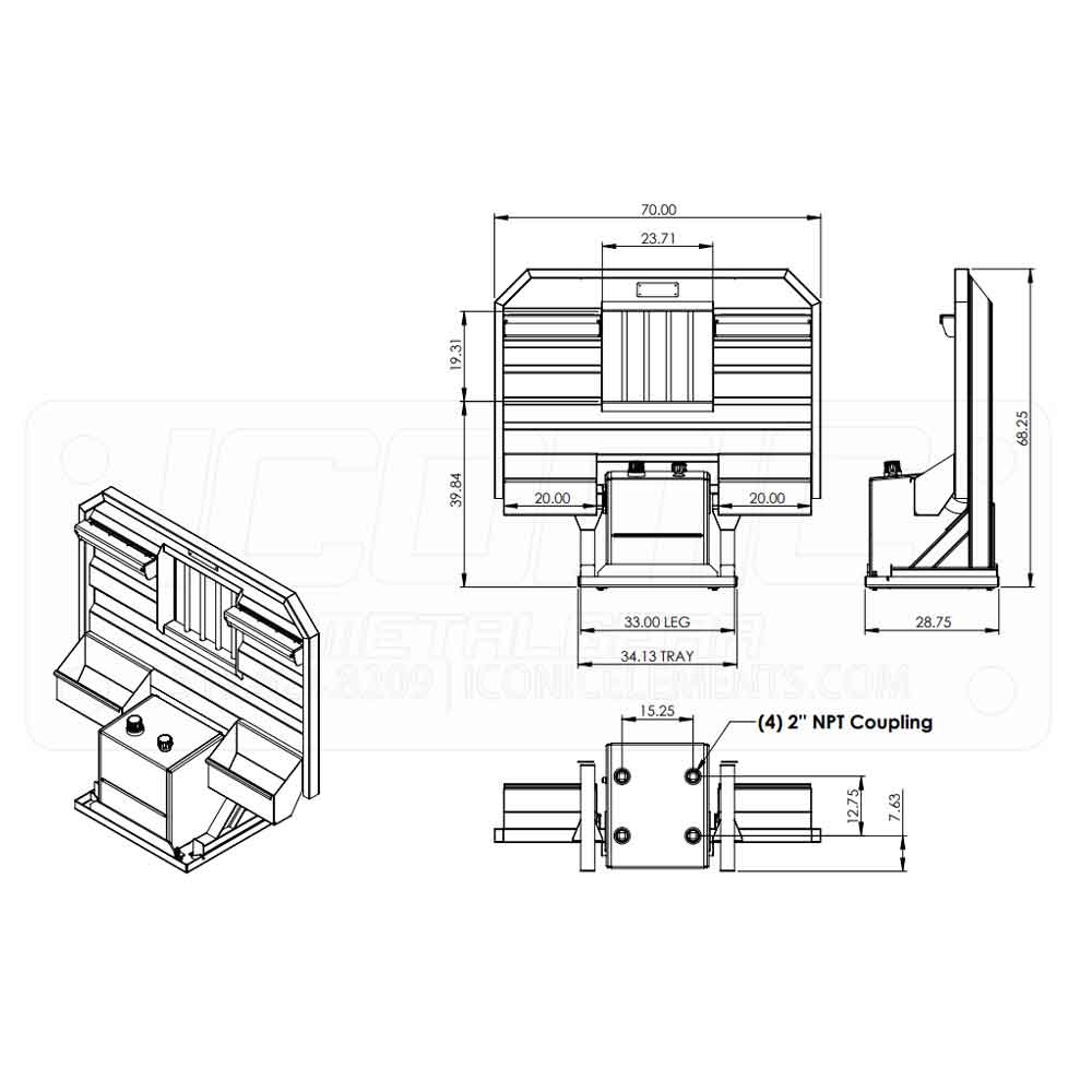 70" Cab Rack with 50 Gallon Hydraulic Tank
