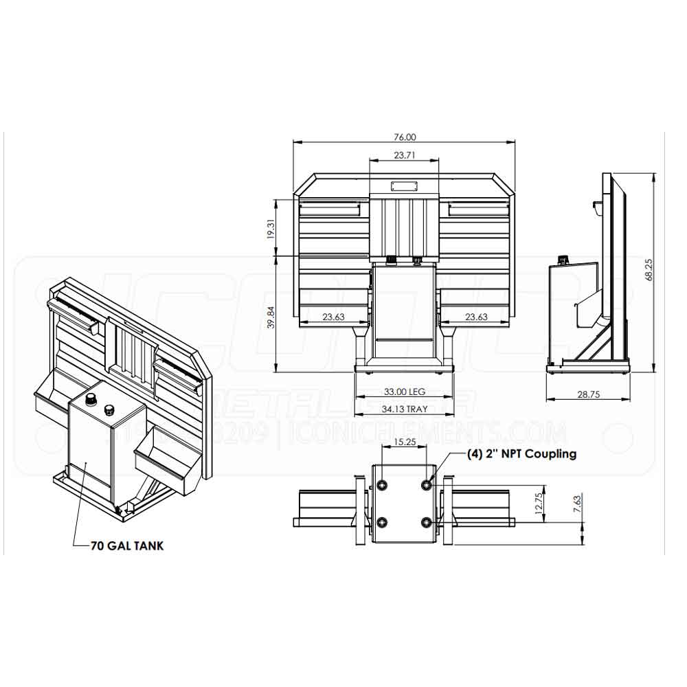 76" Cab Rack with 70 Gallon Hydraulic Tank