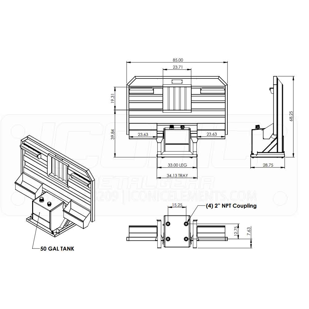 86" Cab Rack with 50 Gallon Hydraulic Tank