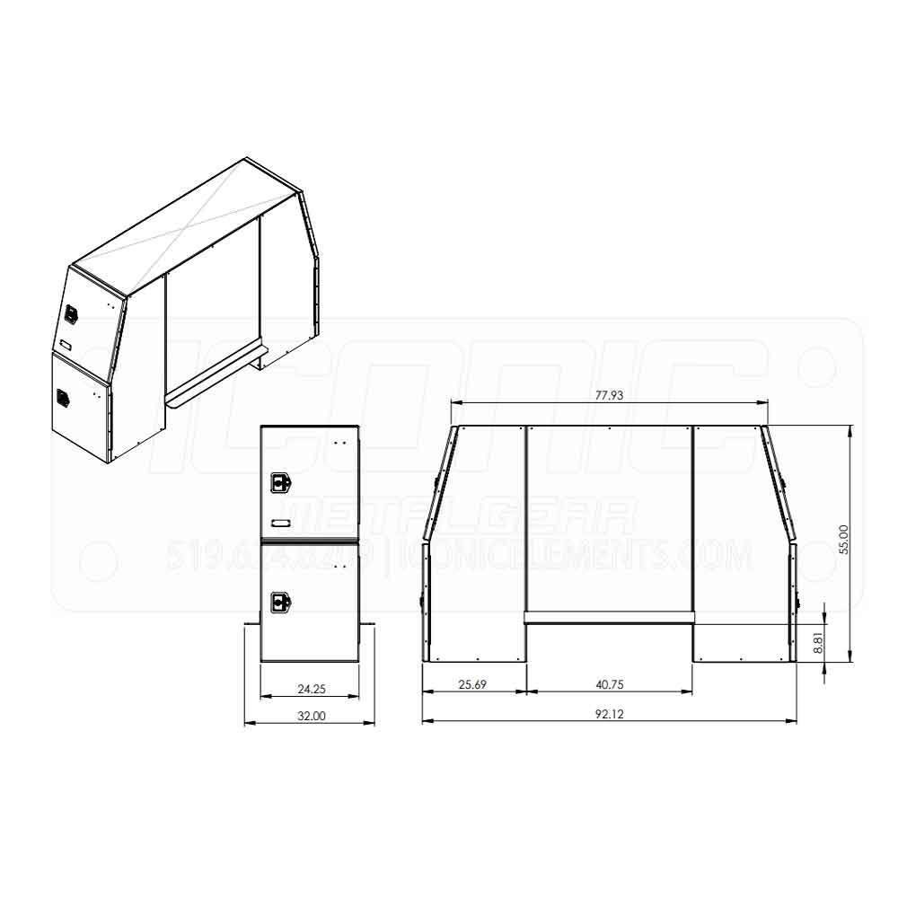 B-Pack 24" x 55" x 92" Smooth Toolbox
