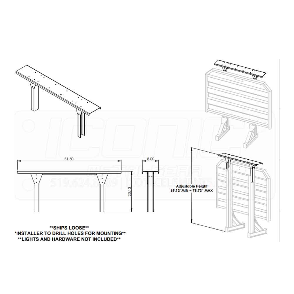 Strobe Light Bar Stand for Cab Rack