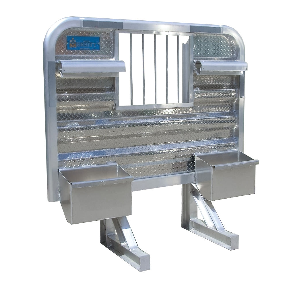 68"H x 70"L Dyna-Light Cab Rack with Split Tray, Locking Chain Hangers and Window