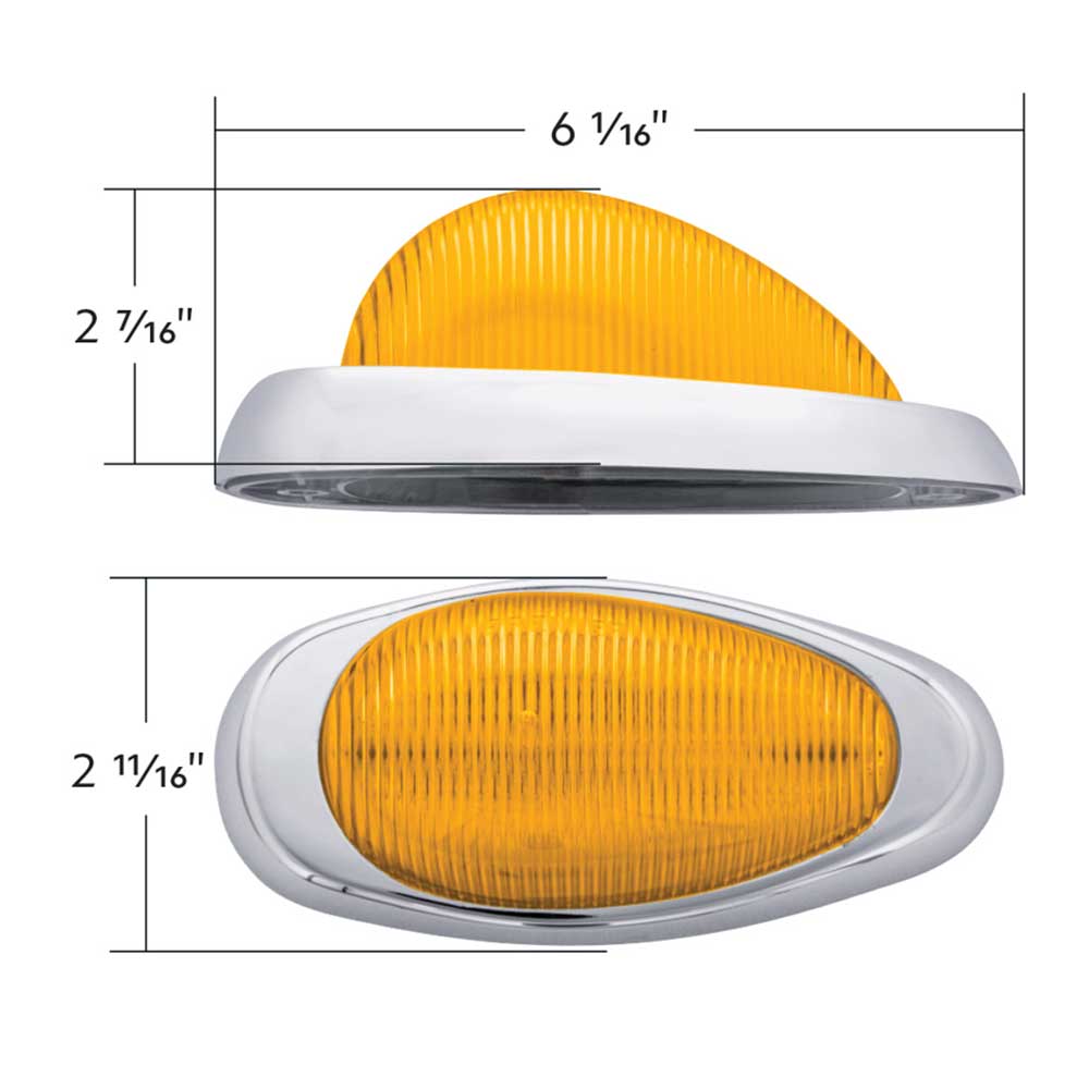 Freightliner 15 LED Side Marker Turn Signal Light with Chrome Bezel