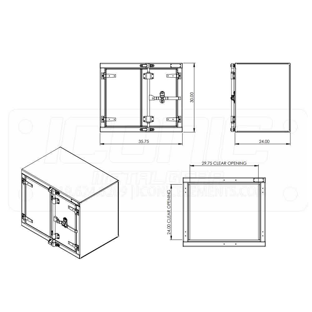 Smooth 36" x 30" x 24" Cam Lock Toolbox