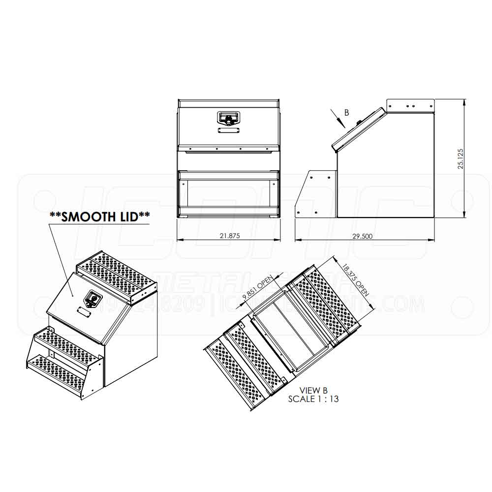 22" Smooth Lid Step Box