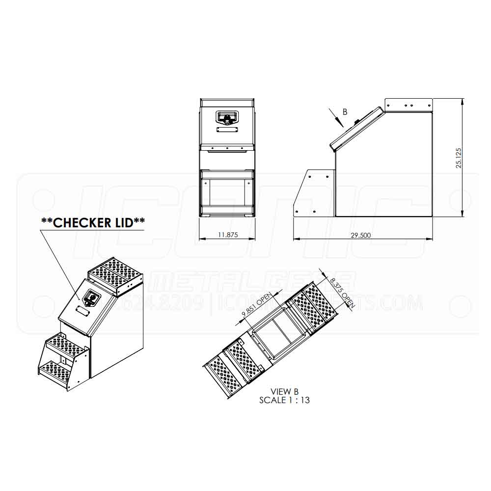 12" Checker Plate Step Box